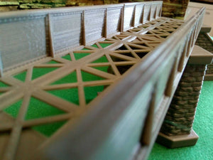 Large Model Railway Girder Bridge 00 Gauge with Stonework Effect Support Piers