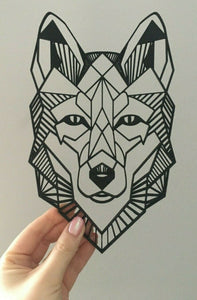Geometric Wolf Animal Wall Art Decor Hanging Decoration Origami Style