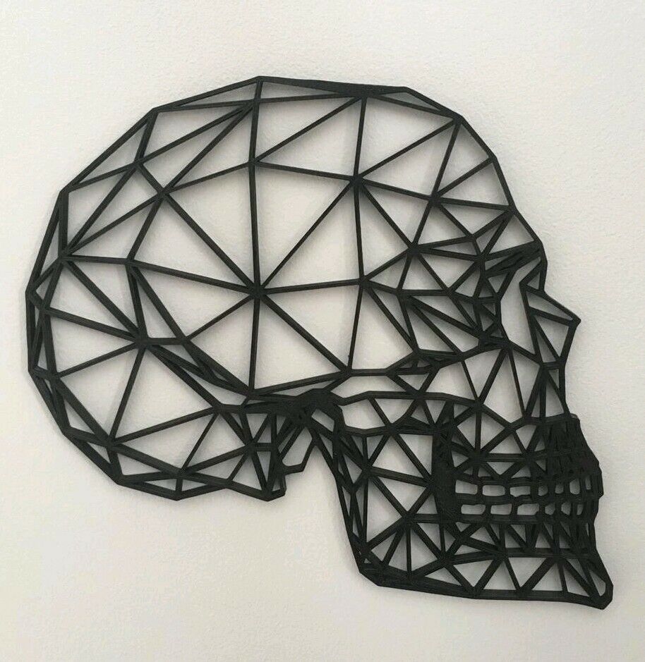 Geometric Gothic Side Skull Wall Art Hanging Decoration Origami Pick Your Colour