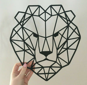 Geometric Lion Head Large Wall Art Hanging Gothic Decoration Pick Your Colour