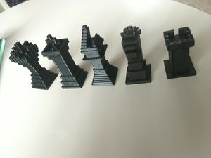 3D Printed Chess Set Minechess Minecraft Style Chess Pieces Only