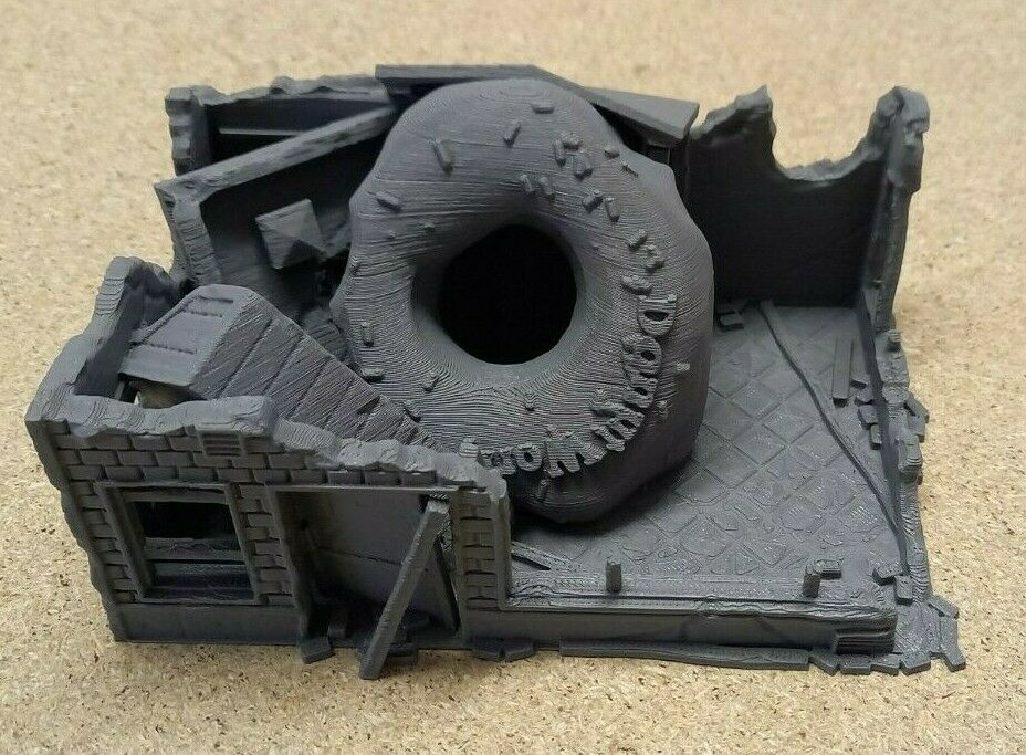 28mm Wargame Modern Warfare Military Destroyed Donut Shop Ruined Building