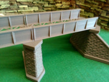 Load image into Gallery viewer, Large OO Gauge Model Railway Girder Bridge with Stonework Effect Support Piers
