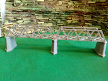 Load image into Gallery viewer, Lattice Girder Railway Bridge N Gauge with 3 Stonework Support Piers
