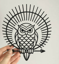 Load image into Gallery viewer, Owl Wall Art Hanging Decoration Origami Style Pick Your Colour Owl Perch
