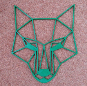 Geometric Fox Head Wall Art Hanging Decoration Origami Style Pick Your Colour