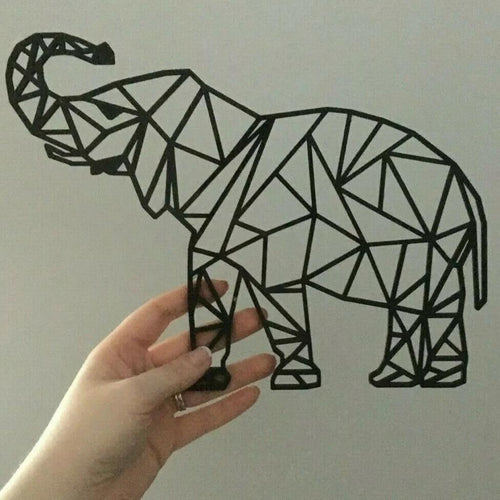 large 3d printed geometric elephant standing