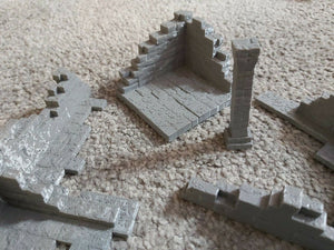 Ruins x8 Scenery Pieces for Hides Barricades Terrain Scenery 28mm Wargaming