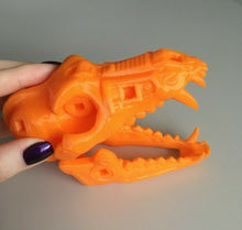 Load image into Gallery viewer, Cyborg Dog Skull Creature Model Moving Jaw Bones 3d Printed Pick Your Colour
