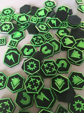 Load image into Gallery viewer, Warhammer 40K Kill Team Tokens Tactic Tokens x80 Black &amp; Green
