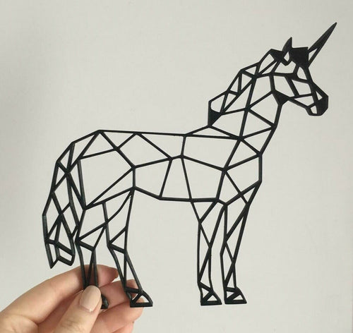 geometric unicorn standing