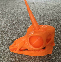 Load image into Gallery viewer, Unicorn Skull Model Moving Jaw Bones 3d Printed Pick Your Colour
