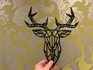 Geometric Deer Stag Animal Wall Art Decor Hanging 300mm x 272mm