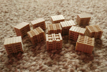Load image into Gallery viewer, Real Wood Pallets Model Railway Scenery 00 Gauge Euro Pallet 12 Stacks of 5
