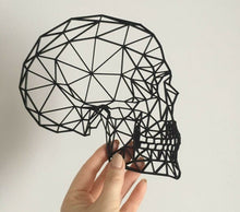 Load image into Gallery viewer, geometric skull wall art side on 

