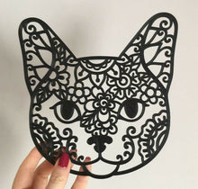 Load image into Gallery viewer, Cat Wall Art Hanging Decoration Mandala Style Cat Head Pick Your Colour
