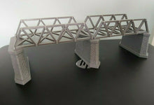 Load image into Gallery viewer, Lattice Girder Railway Bridge Double Track N Gauge 3 Stonework Support Piers
