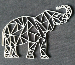 Geometric Elephant Wall Art Hanging Decoration Origami Style Pick Your Colour