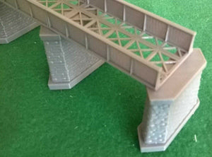 Girder Bridge TT120 Gauge Model Railway Single Track  Support Piers Stonework