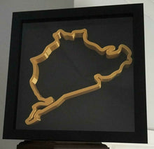 Load image into Gallery viewer, Nurburgring Circuit Replica Track Art In Frame Wall Mounted Race Track 3D Gold
