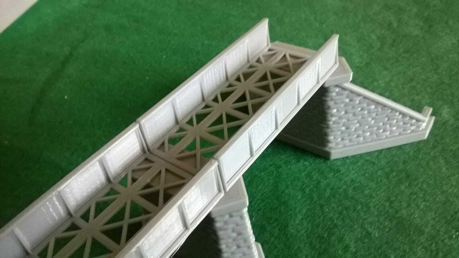Train Bridge Rounded Support TT120 Gauge Large Girder Bridge Model Railway Bridge Support Stonework ...