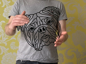 Geometric English Bulldog British Bulldog Animal Wall Art Decor 300 X 250mm