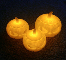 Load image into Gallery viewer, Halloween Pumpkins With Tealights x3 Small Medium Large 3d Print Jack O Lantern
