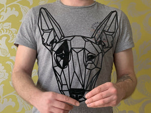 Geometric English Bull Terrier Dog Animal Wall Art Decor 300 X 252mm