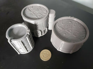 Warhammer War Game Chemical Storage Tanks Vats D+D Scenery Hides 3d Printed 15mm