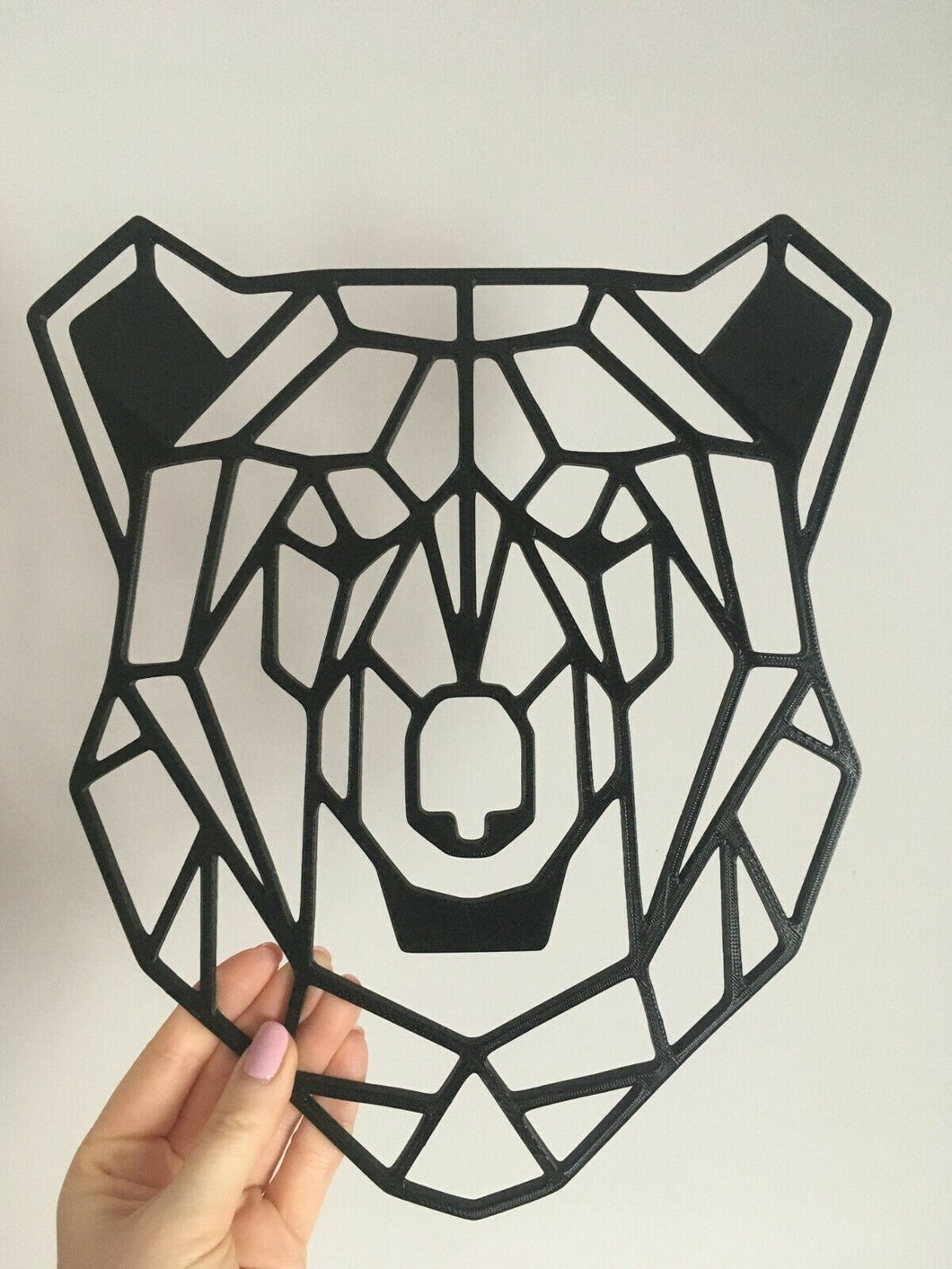 Geometric Large Bear Head Wall Art Hanging Decoration Pick Your Colour