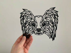 Geometric Papillon Dog Pet Animal Wall Art Decor Hanging Decoration 3d Printed