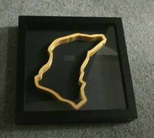 Isle of Man TT Circuit Replica Track Art Frame Wall Mounted Race Track 3D Gold