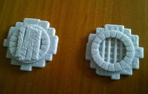 2 x Wargame Warhammer Style Sewer Entrance Escape Covers 40mm