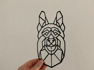 Geometric German Shepherd Alsatian Dog Animal Wall Art Decor Hanging Decoration