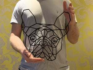 Geometric French Bulldog Frenchie Pet Dog Wall Art Decor Hanging 300mm x 280mm