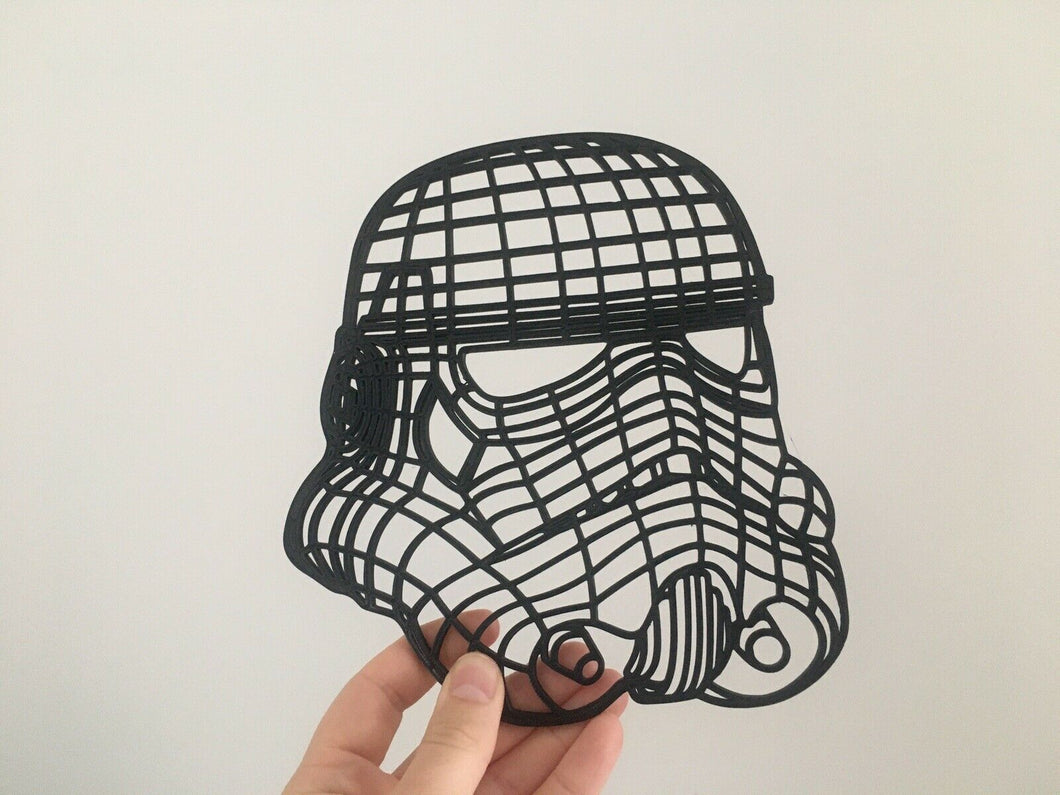 Storm Trooper Helmet Wall Art Decor Hanging Decoration Star Wars Wireframe