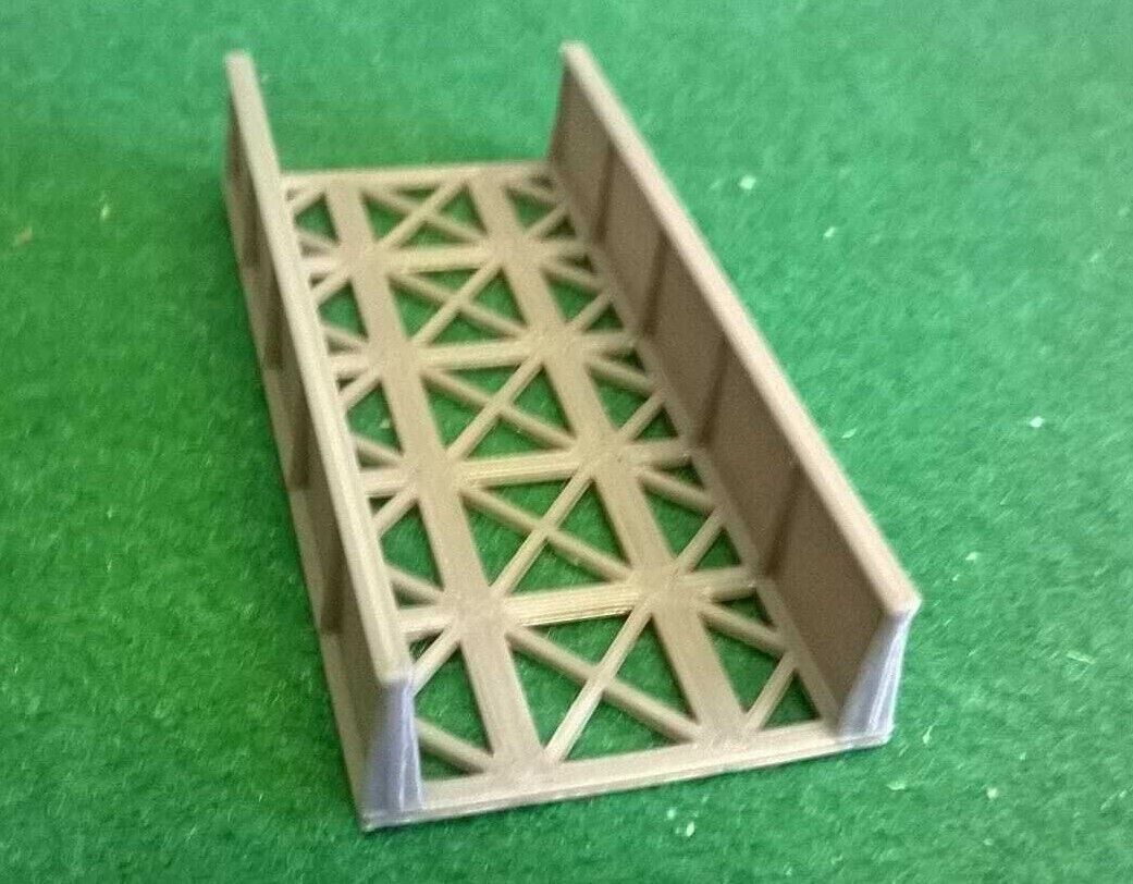 Morrisleisure TT120 Gauge Single Track Bridge Girder – Plastic Model Railway Bridge Deck, Grey, UK Made