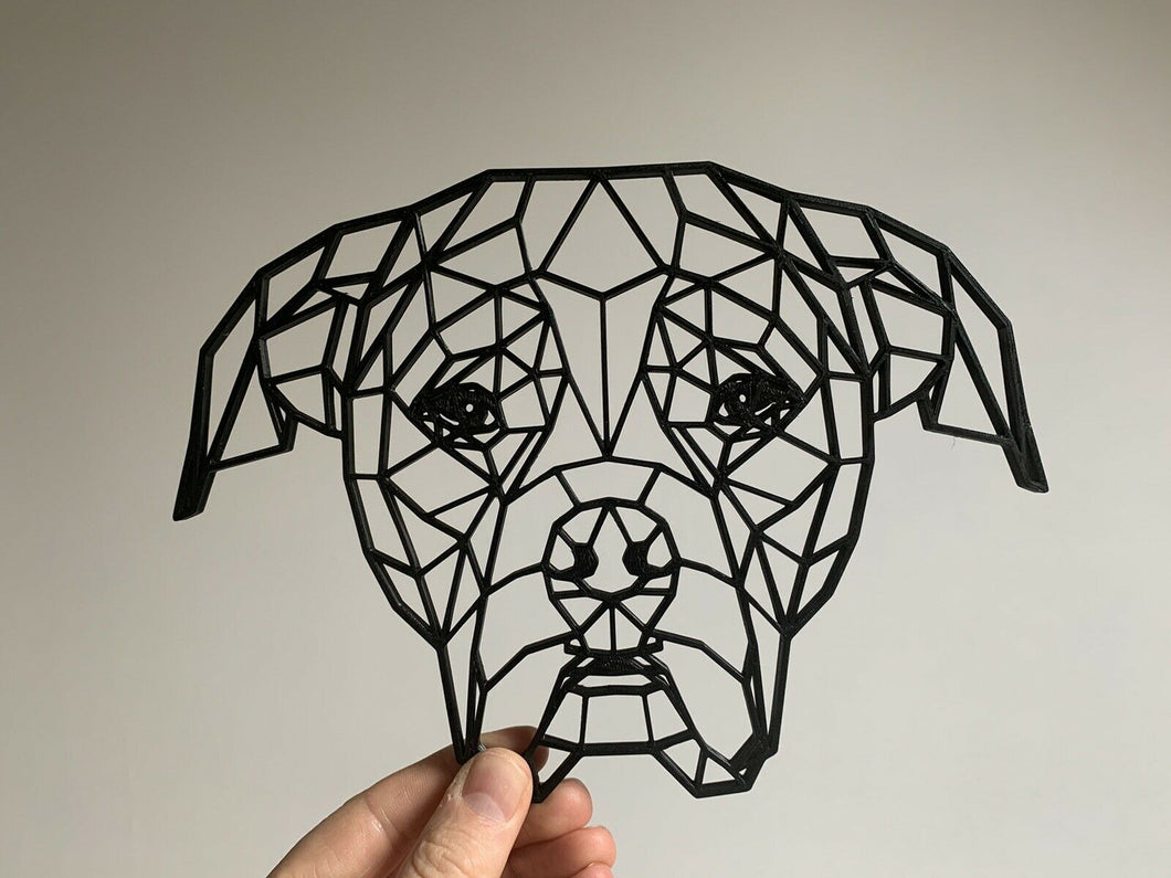 Geometric American Bulldog Dog Animal Wall Art Decor Hanging Decoration