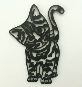 Kitten Standing Wall Art Hanging Decoration Tabby Patterned Cat Pick Your Colour