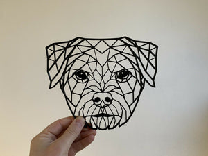 Geometric Border Terrier Dog Animal Wall Art Decor Hanging Decoration