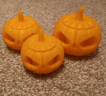 Load image into Gallery viewer, Halloween Pumpkins With Tealights x3 Small Medium Large 3d Print Jack O Lantern
