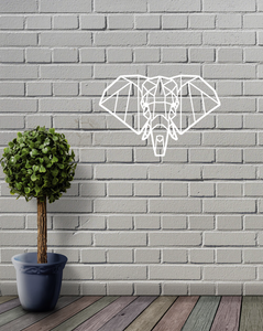 Geometric Polygonal Elephant Head Animal Wall Art Decor Hanging Origami Small