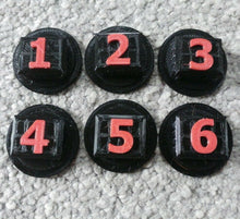 Load image into Gallery viewer, Warhammer Crates 40k Style Objective Markers Numbers Colour Choice 30mm
