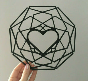 Geometric Heart Wall Art Decor Hanging Decoration Origami Style