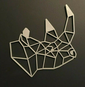 Geometric Rhino Head Animal Wall Art Decor Hanging Decoration Origami Style