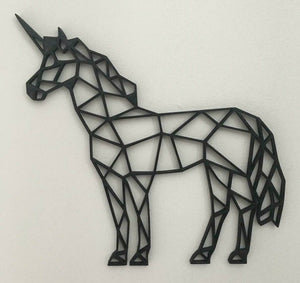 Geometric Unicorn Side On Wall Art Hanging Decoration Origami Pick Your Colour