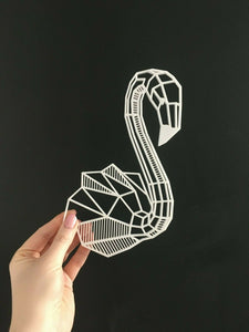 Geometric Swan Wall Art Decor Hanging Decoration Origami Style