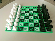 Load image into Gallery viewer, 3D Printed Chess Set Minechess Minecraft Style Chess Pieces Only
