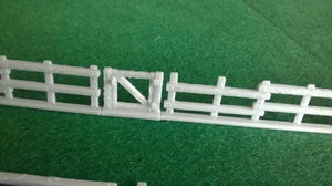 Model Railway Line Side Fencing 00gauge Farming Wargames 10 Panels + 1 Gate
