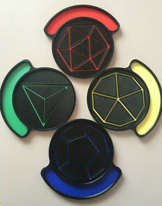 Dungeons and Dragon Style D&D Coaster Set D4, D10, D12 and D20 Style